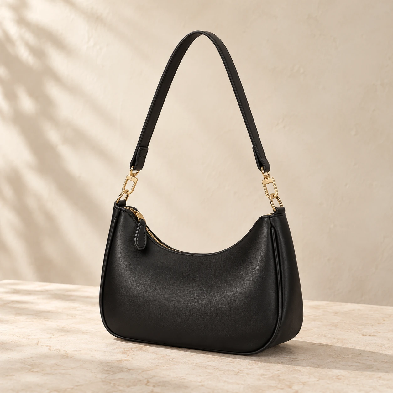 Black KKXIU hobo shoulder bag, reference-based illustration